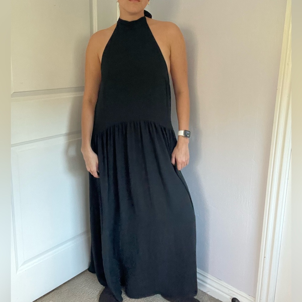 A New Day Black Maxi Halter Dress